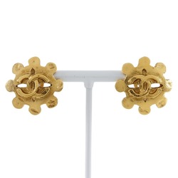 Chanel Coco Mark Earrings, Gold Plated, 1994, 94P, Flower, Approx. 11.3g, COCO Mark, Women's