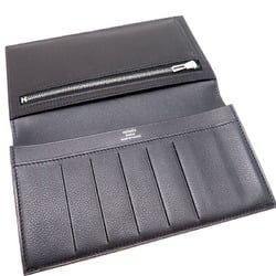 Hermes Citizen Twill Combine Long Women's and Men's Wallet in Evergrain Noir (Black)