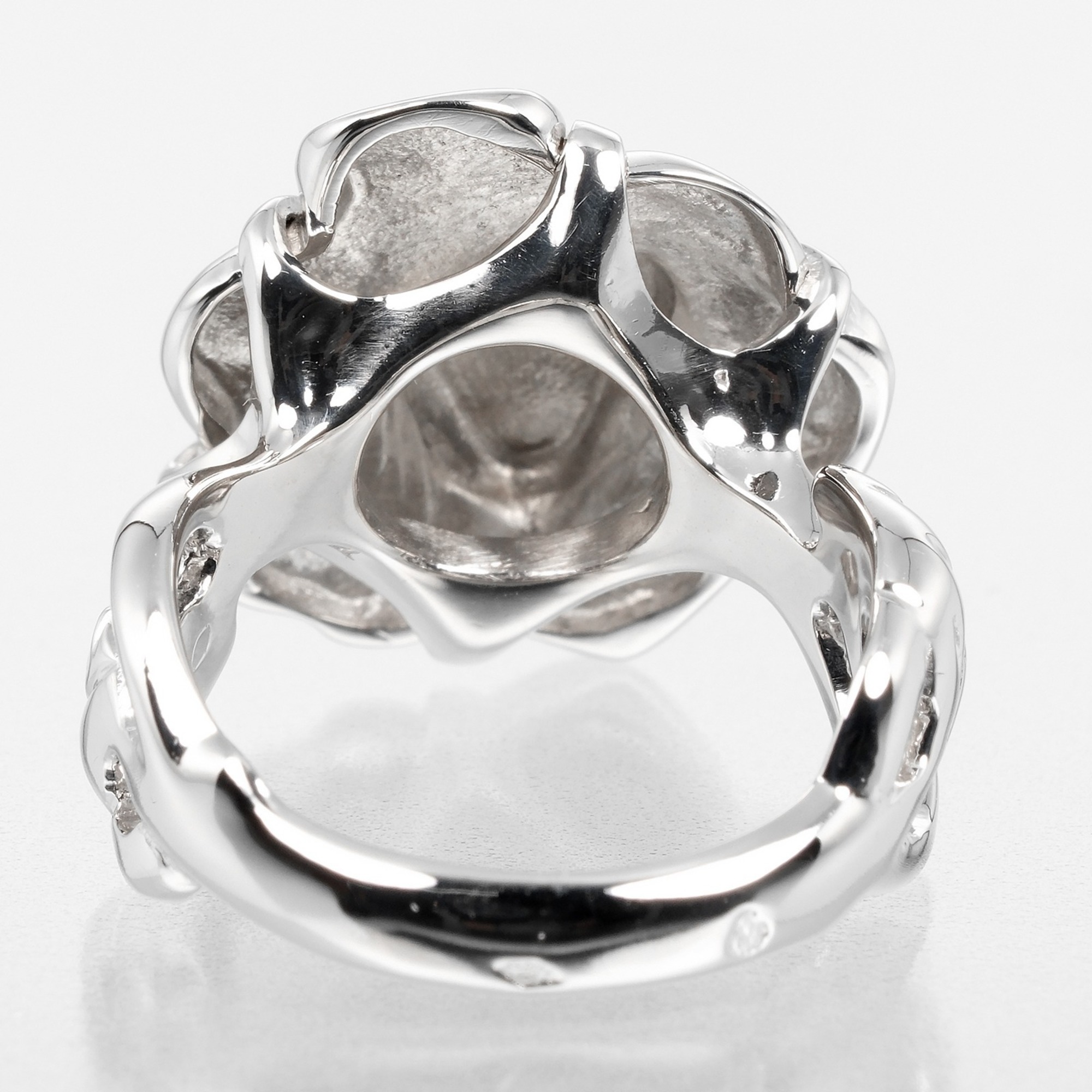 CHANEL Camellia size 8 ring, K18WG white gold, approx. 9.96g