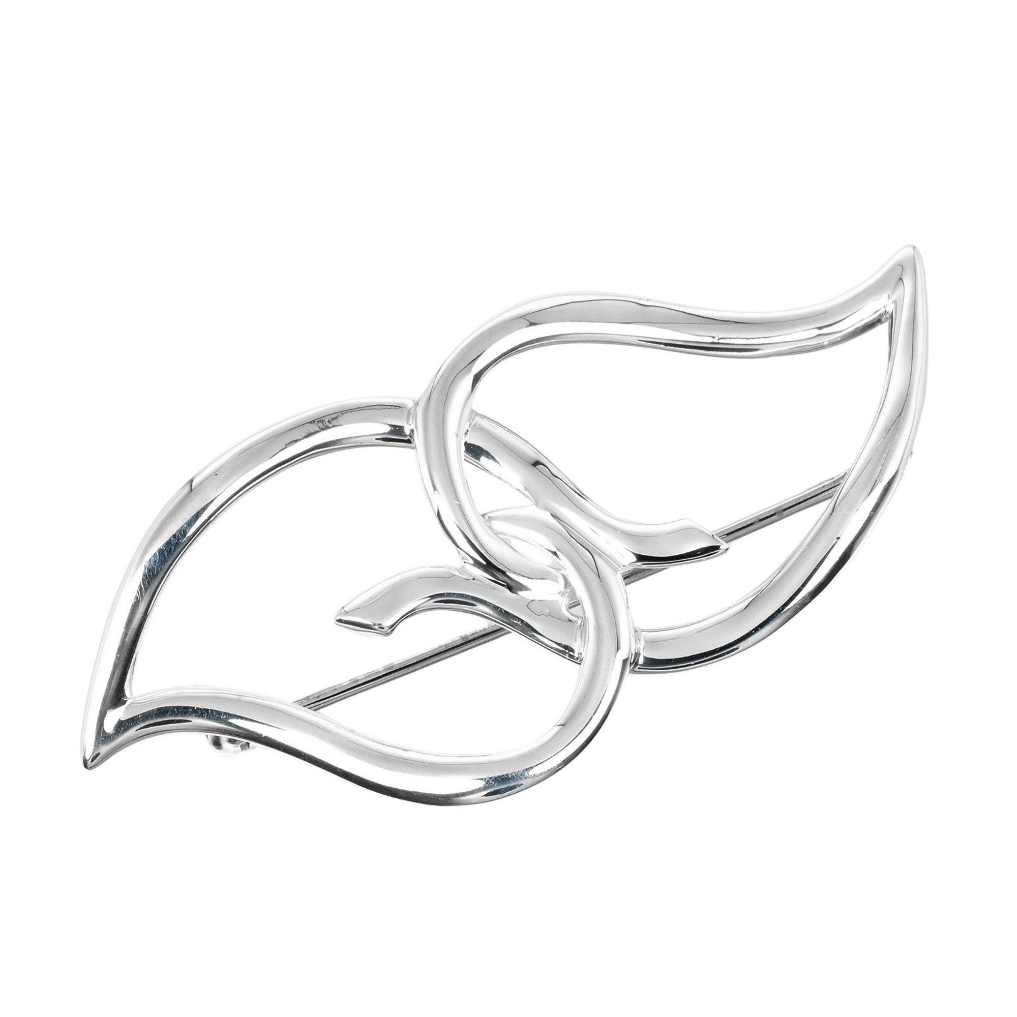 Tiffany & Co. Double Leaf Brooch, 925 Silver, approx. 7.1g