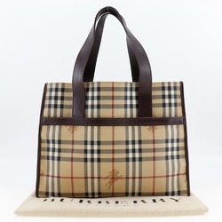 Burberry Tote Bag Nova Check PVC Coated Canvas x Leather Women's