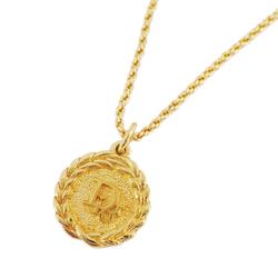 Christian Dior Necklace Circle GP Plated Gold Women's
