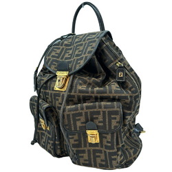 FENDI Backpack/Daypack Zucca Pattern Canvas x Leather 2way A5 Flap Women's I120824025