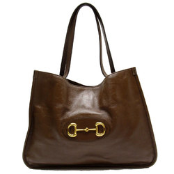 GUCCI Shoulder Bag Horsebit Leather Brown Gold Women's 623694 w0564a