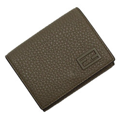 FENDI Tri-fold wallet Compact Leather Greige Men's Women's w0576k