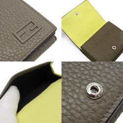 FENDI Tri-fold wallet Compact Leather Greige Men's Women's w0576k