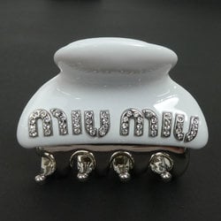 Miu Hair Clip Plastic Metal White Silver Women's e58845j