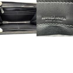 BOTTEGA VENETA Round Long Wallet Intrecciato Leather Black Men's n0052