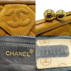 CHANEL Shoulder Bag Suede Yellow Brown Women's n0035