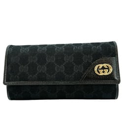 GUCCI Long Wallet GG Canvas Snap Button Unisex