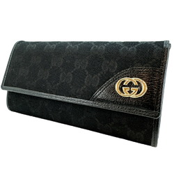 GUCCI Long Wallet GG Canvas Snap Button Unisex