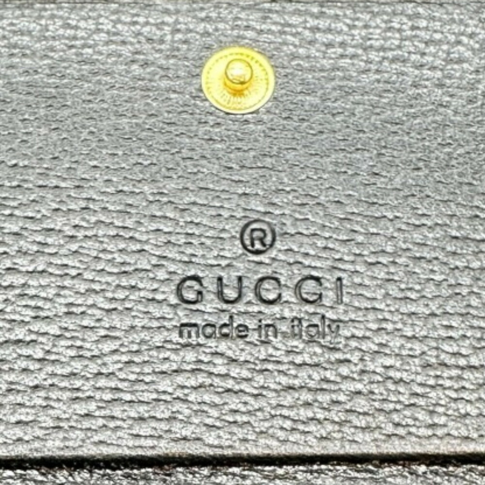 GUCCI Long Wallet GG Canvas Snap Button Unisex