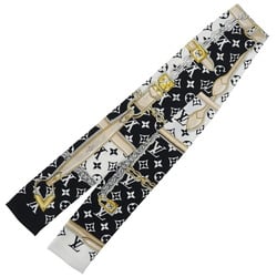 Louis Vuitton Bandeau Monogram Scarf Confidential M78656 Silk Black Bando Women's