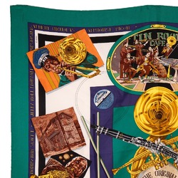 Hermes Carre 90 Scarf Muffler THE ORLEANS New Orleans Silk Green Carre90 Women's