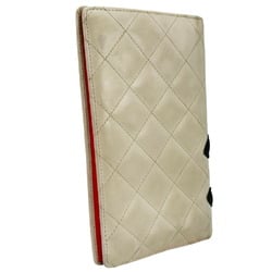 CHANEL Cambon line long wallet white women's