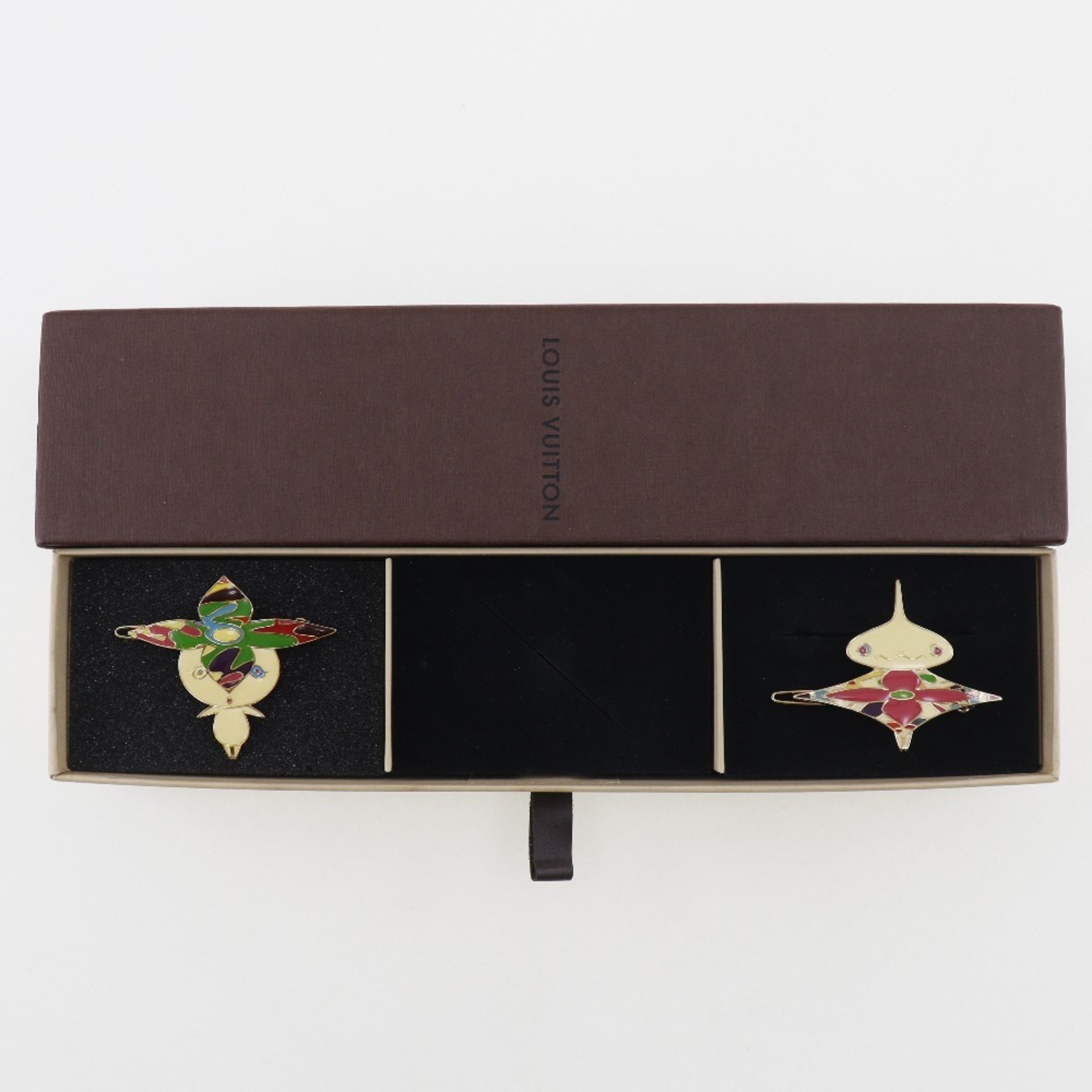 Louis Vuitton LOUIS VUITTON Hairpin 2-piece set Takashi Murakami M92595 Gold-plated for women