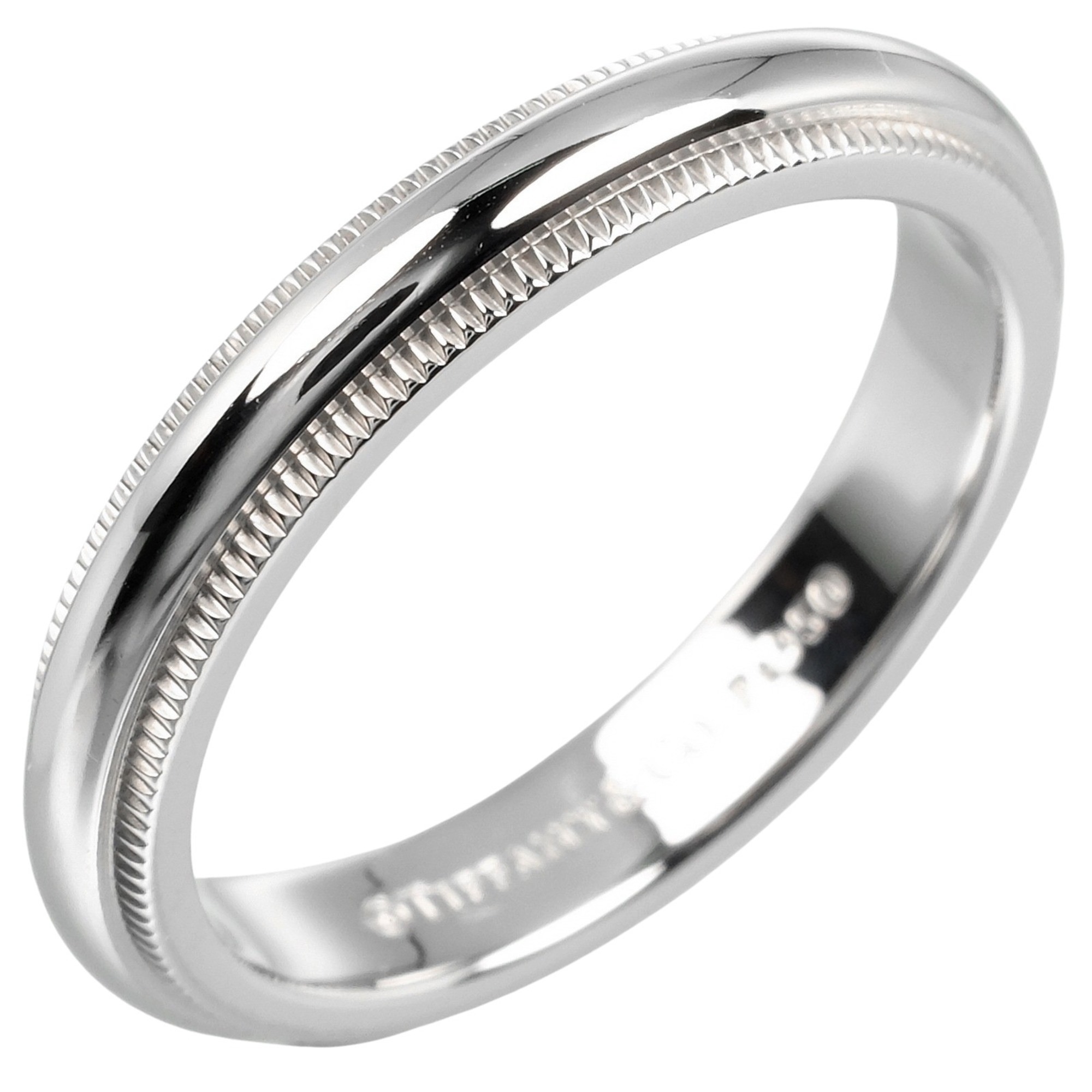 Tiffany & Co. Together Milgrain Ring, Size 8.5, 3mm Model, Pt950 Platinum, Approx. 5.33g