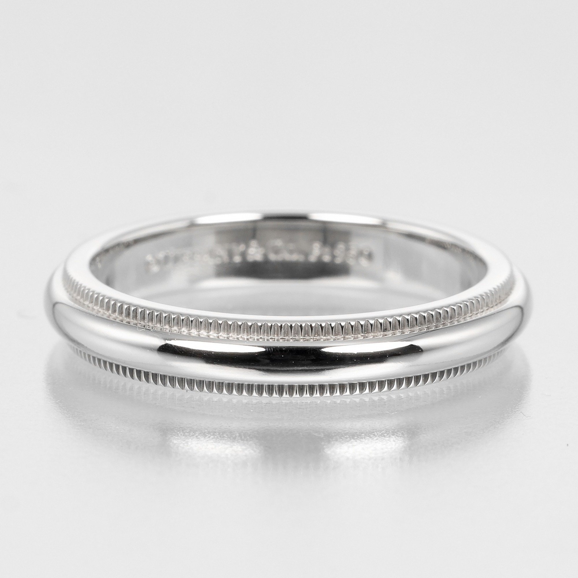 Tiffany & Co. Together Milgrain Ring, Size 8.5, 3mm Model, Pt950 Platinum, Approx. 5.33g