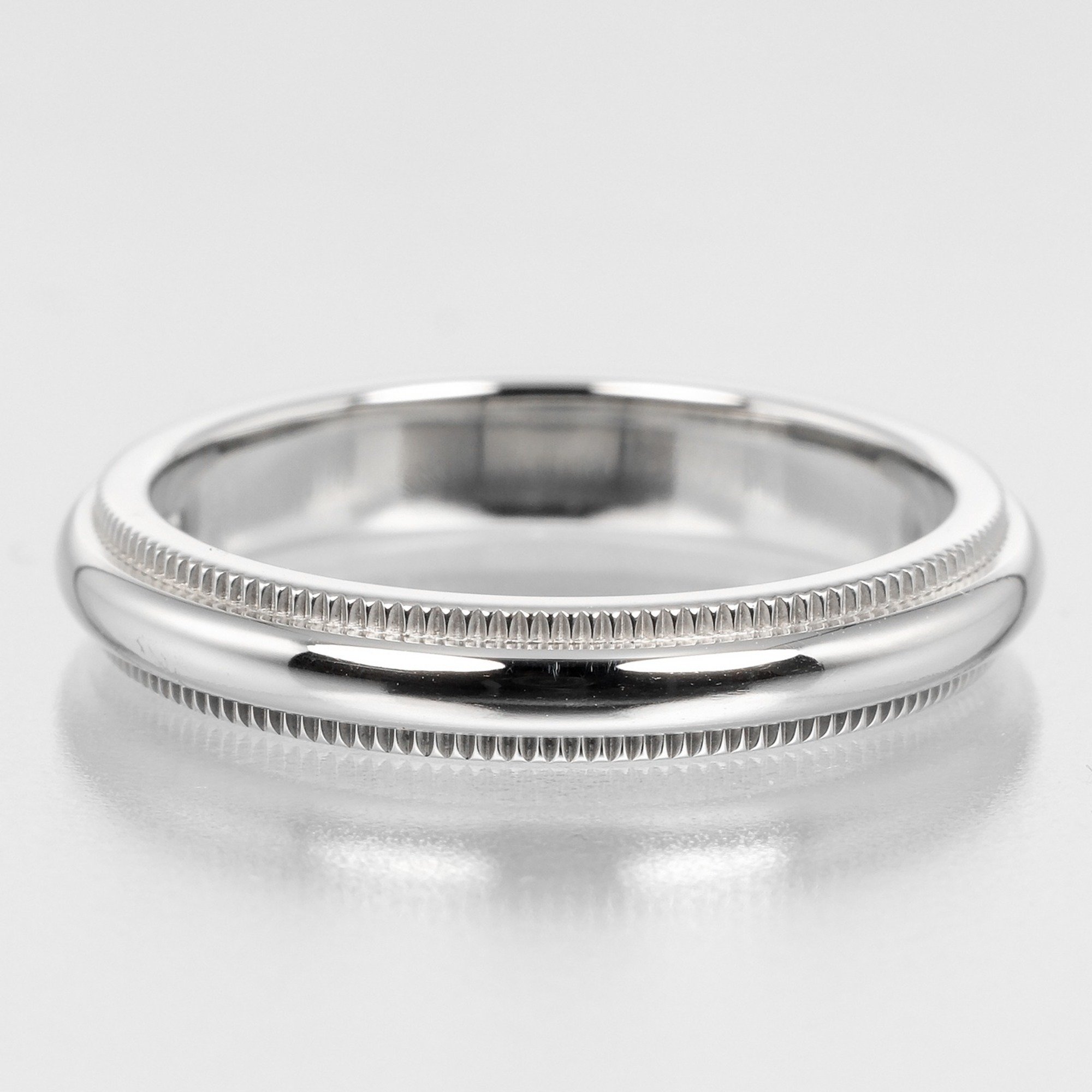 Tiffany & Co. Together Milgrain Ring, Size 8.5, 3mm Model, Pt950 Platinum, Approx. 5.33g