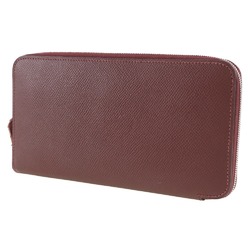 Hermes HERMES Azap Silk In Long Wallet Veau Epsom Wine Red T Women's