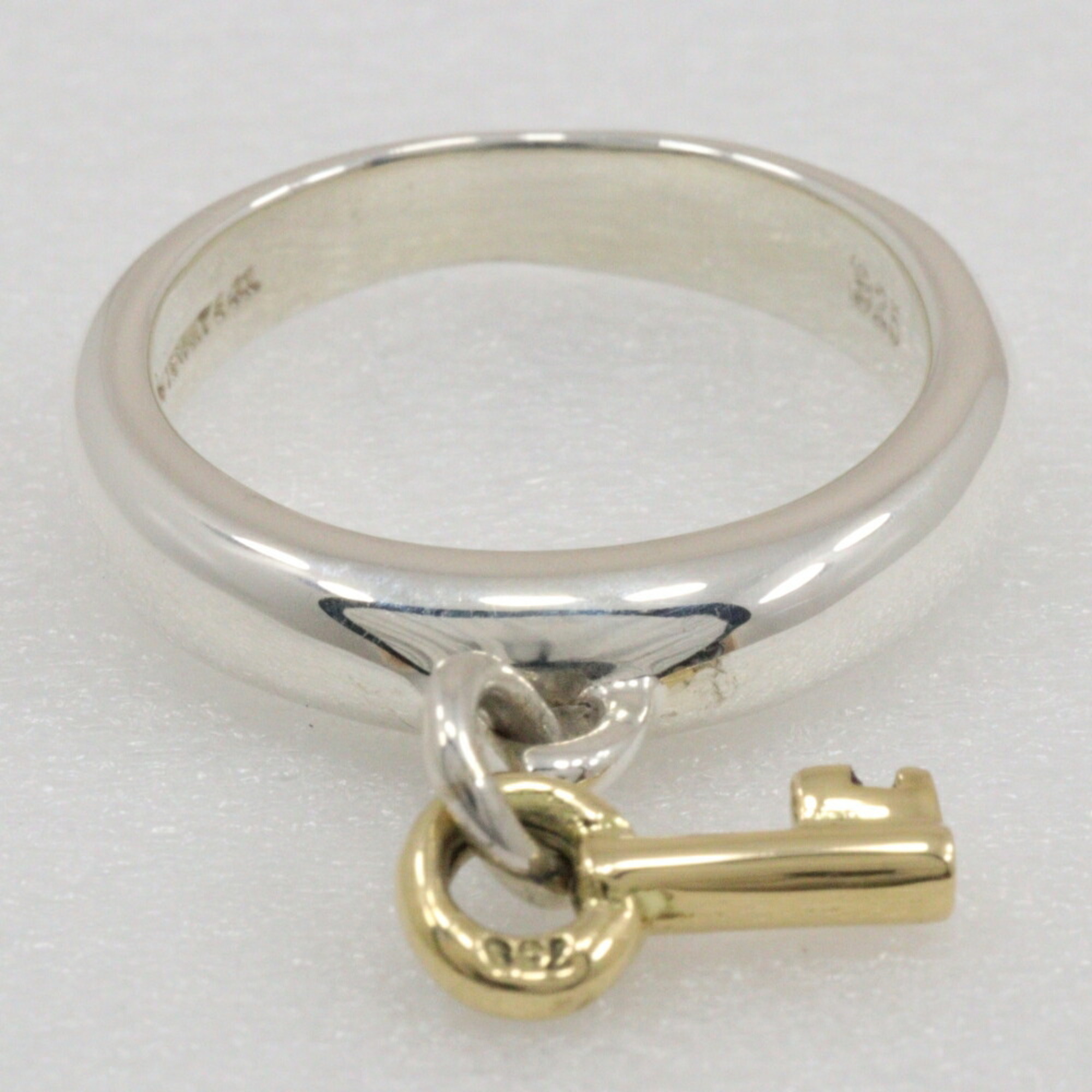 Tiffany & Co. Size 9 Ring, Silver 925 x K18 Yellow Gold, Key, Approx. 4.5g, Women's, I140324064