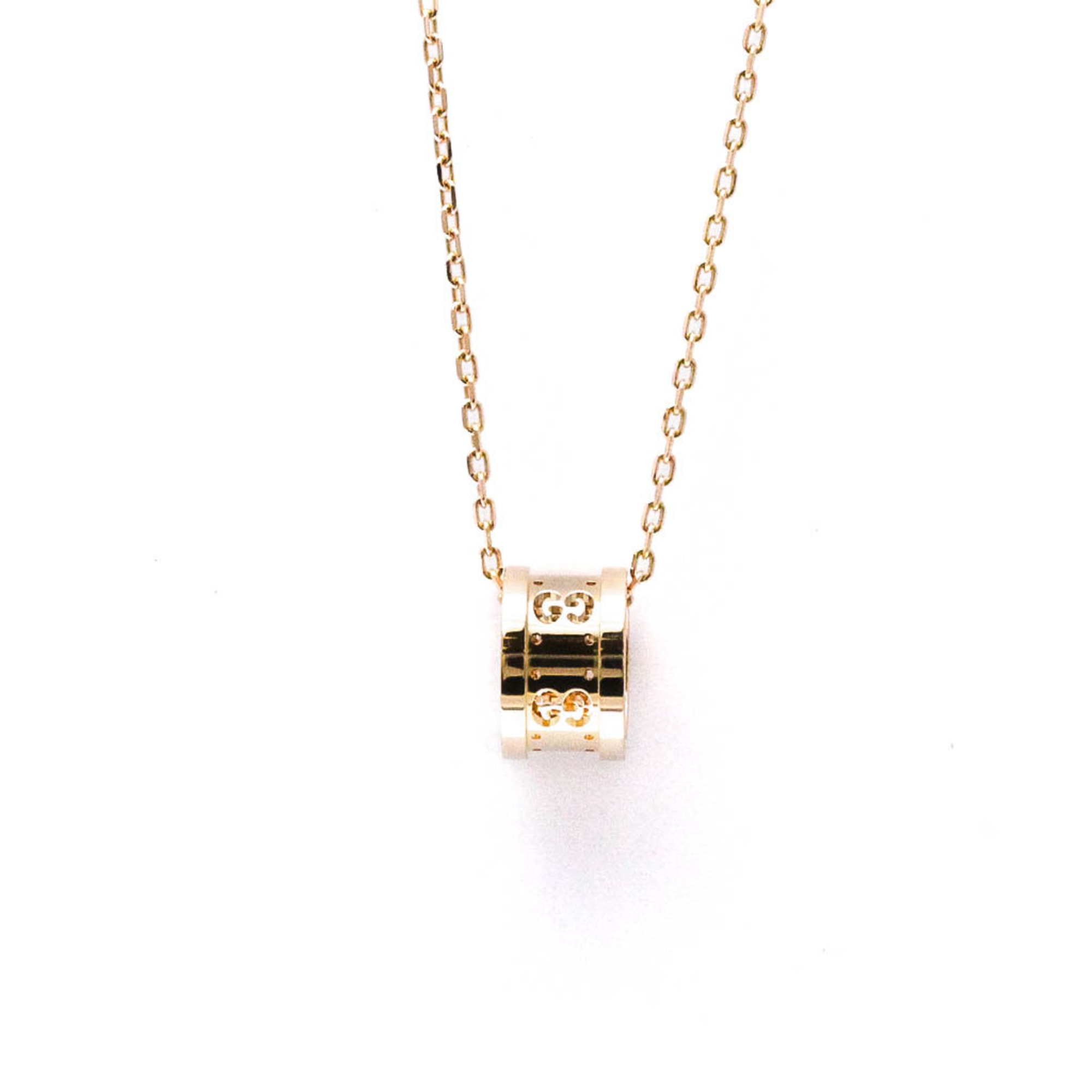 Gucci G Icon Pink Gold (18K) No Stone Men,Women Fashion Pendant Necklace (Pink Gold)