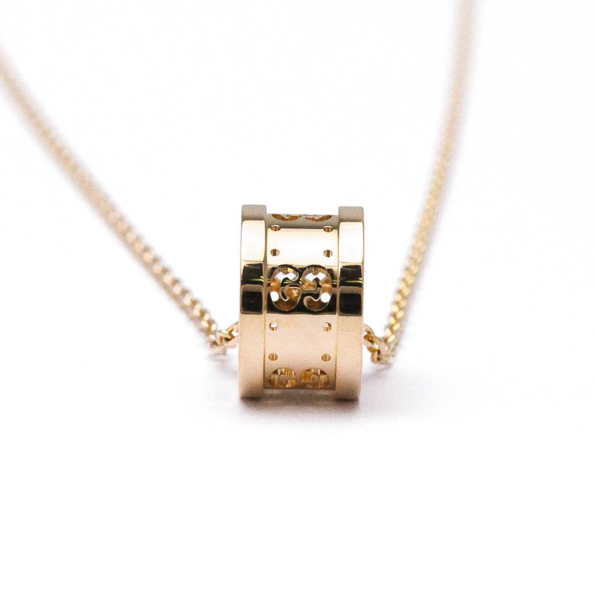 Gucci G Icon Pink Gold (18K) No Stone Men,Women Fashion Pendant Necklace (Pink Gold)