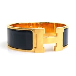 Hermes HERMES Bangle Bracelet Click Clack H Metal Enamel Gold Navy Women's e58848