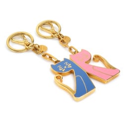 Miu MIUMIU Charm Metal Gold x Blue Pink Men's Women's h30377k