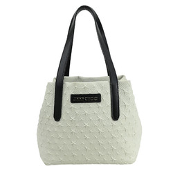 JIMMY CHOO Handbag Tote Bag Leather White x Black Women's h30370j