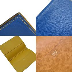 Hermes HERMES Notebook Cover Leather Blue Yellow Men's Women's w0577g