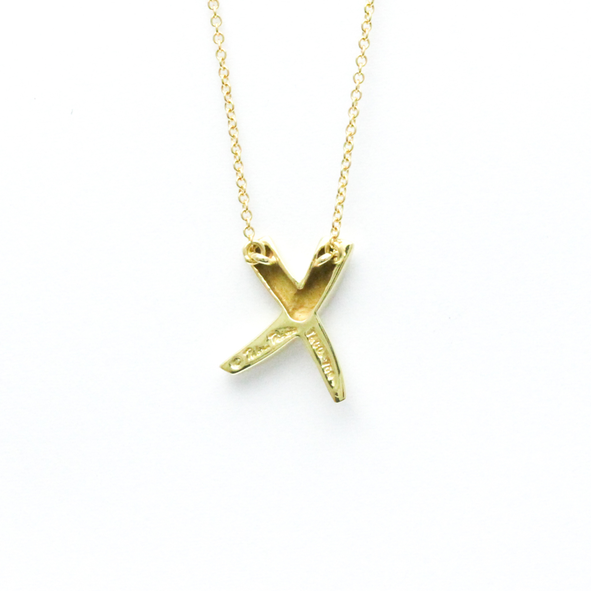 Tiffany X (Kiss) Yellow Gold (18K) No Stone Women,Men Fashion Pendant Necklace (Gold)