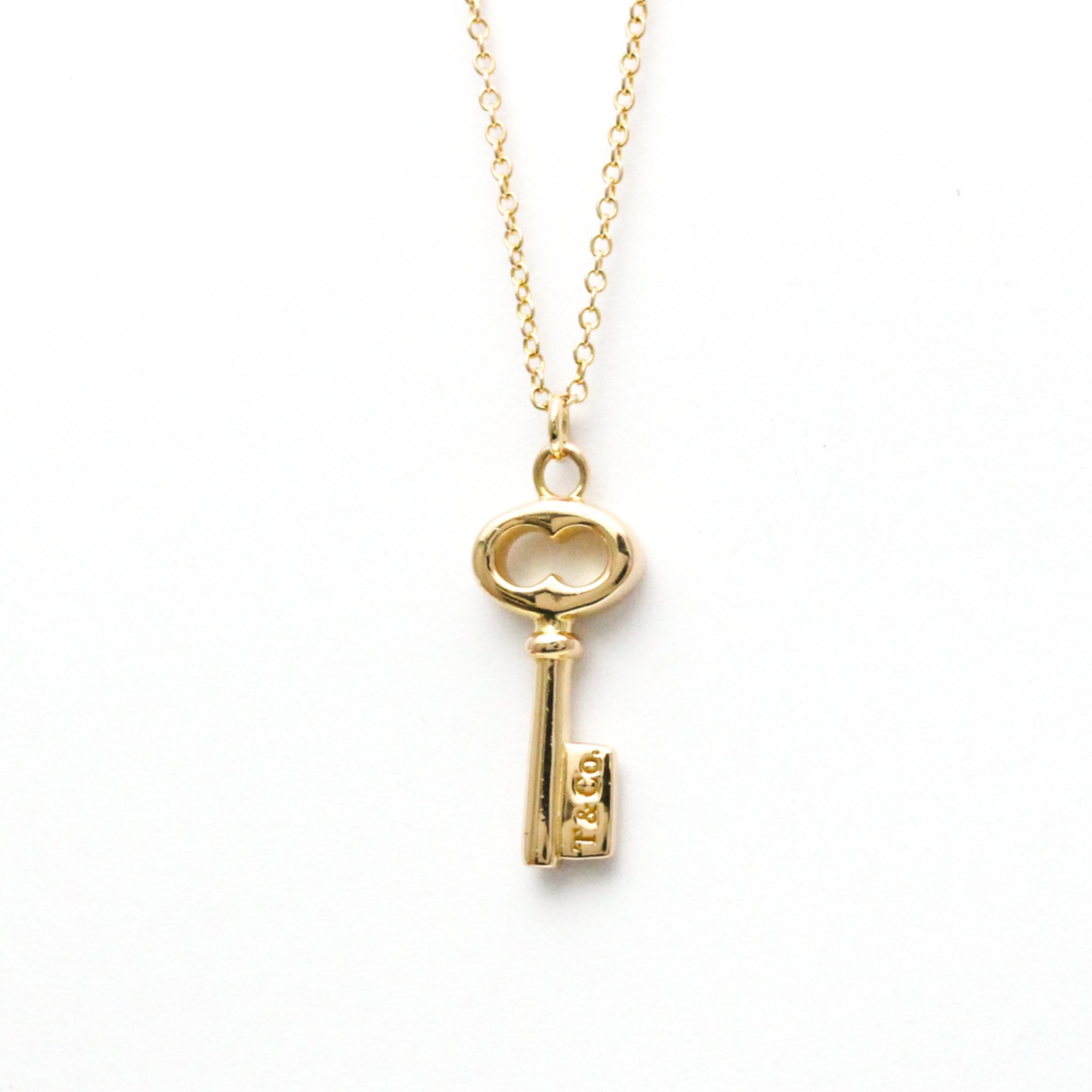 Tiffany Oval Key Necklace Yellow Gold (18K) No Stone Men,Women Fashion Pendant Necklace (Gold)