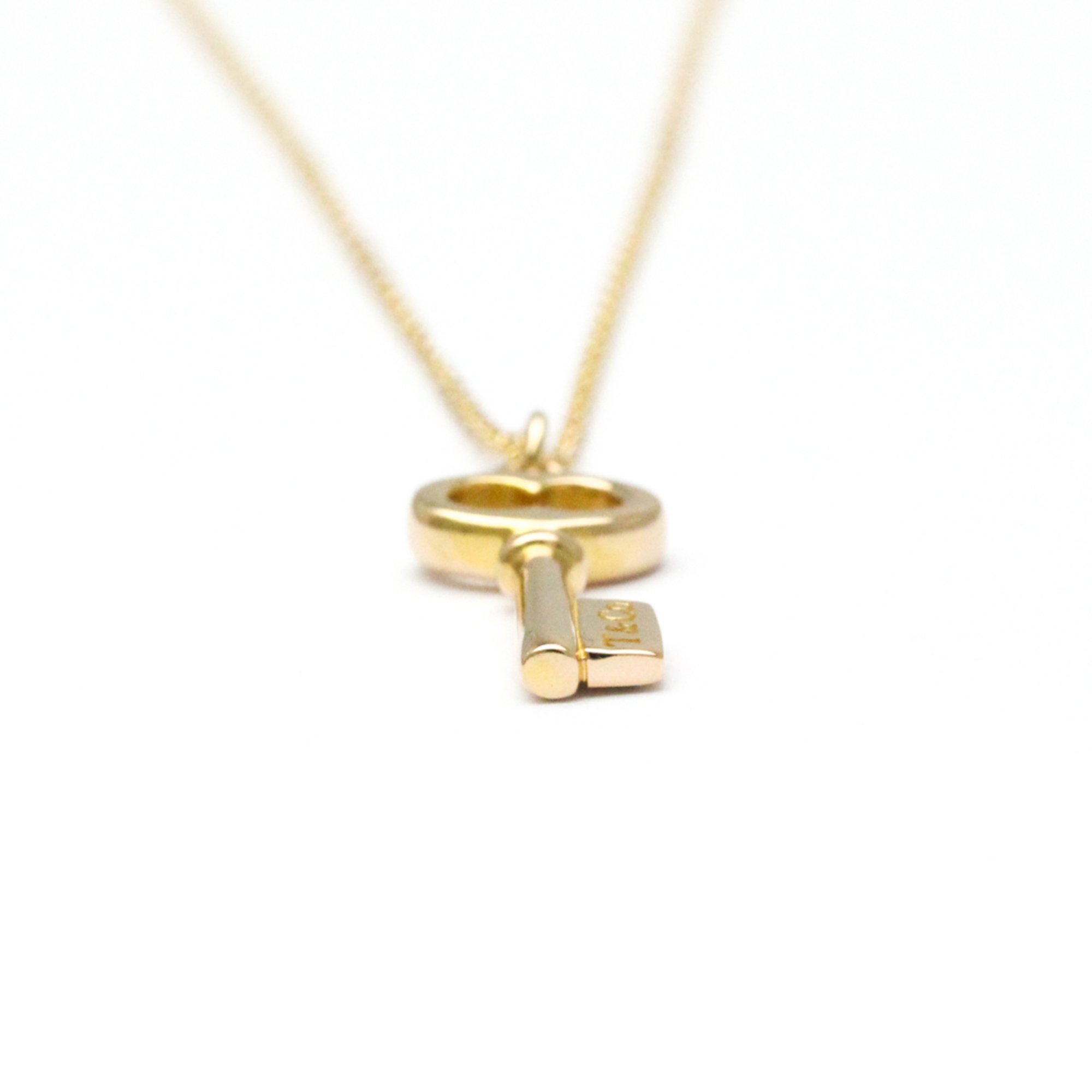 Tiffany Oval Key Necklace Yellow Gold (18K) No Stone Men,Women Fashion Pendant Necklace (Gold)