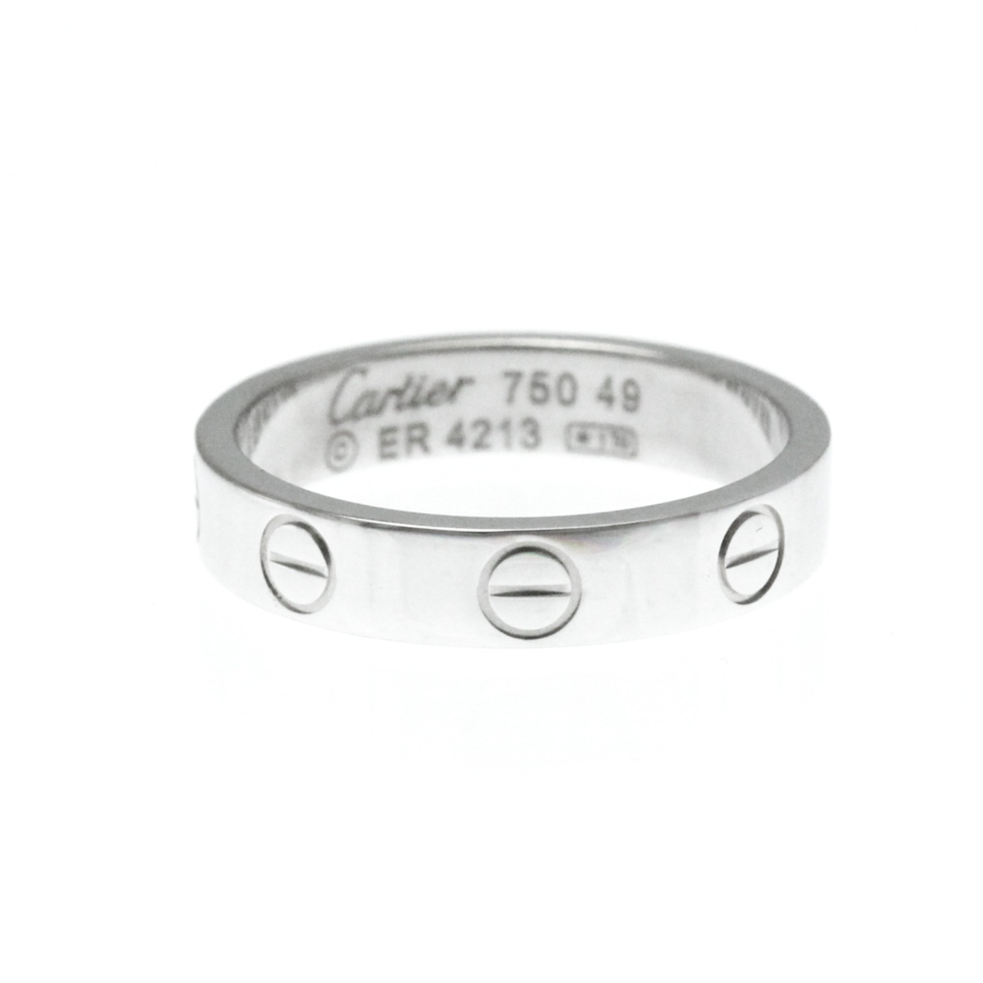 Cartier Love Mini Love Ring White Gold (18K) Fashion No Stone Band Ring Silver