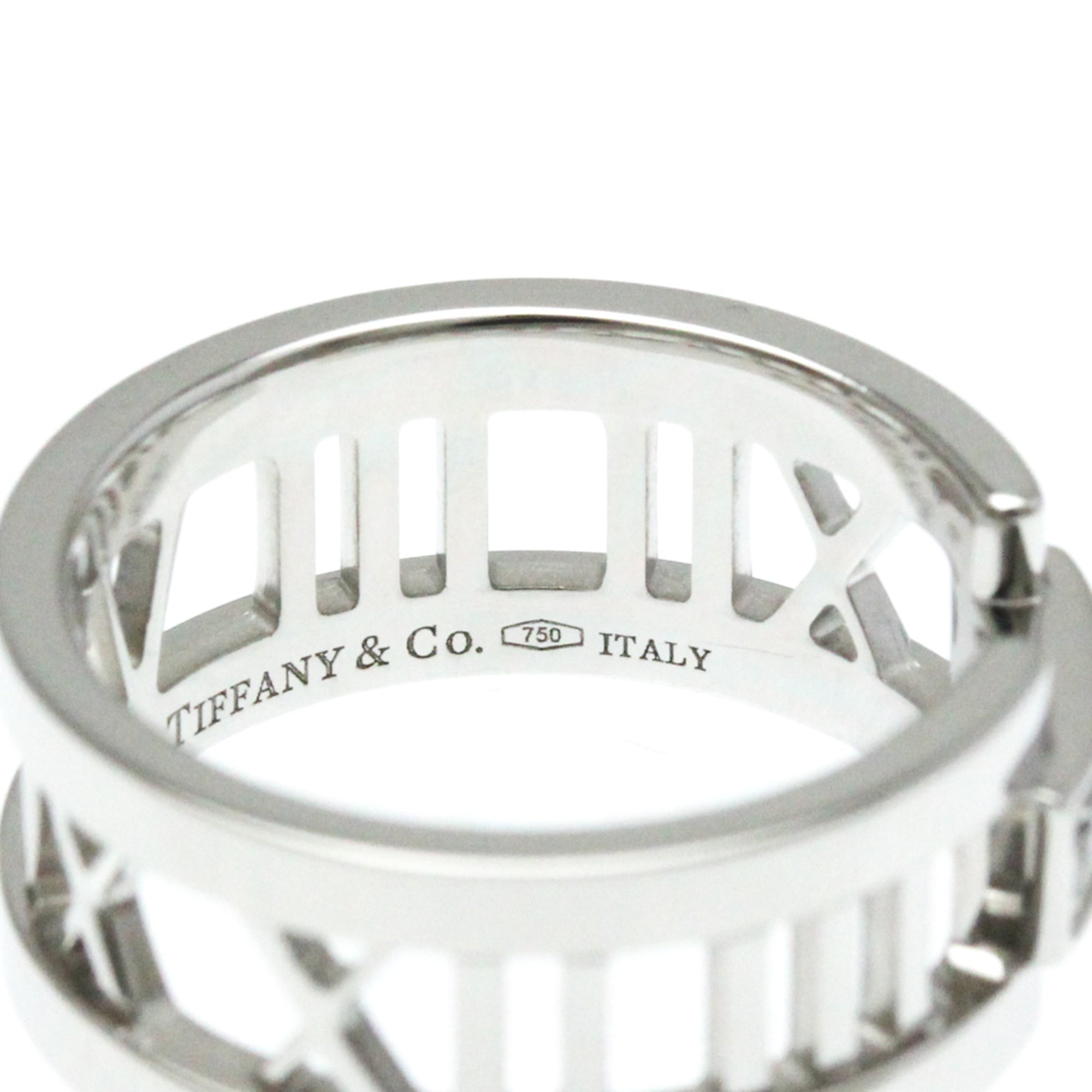 Tiffany Atlas White Gold (18K) Fashion Diamond Band Ring Silver