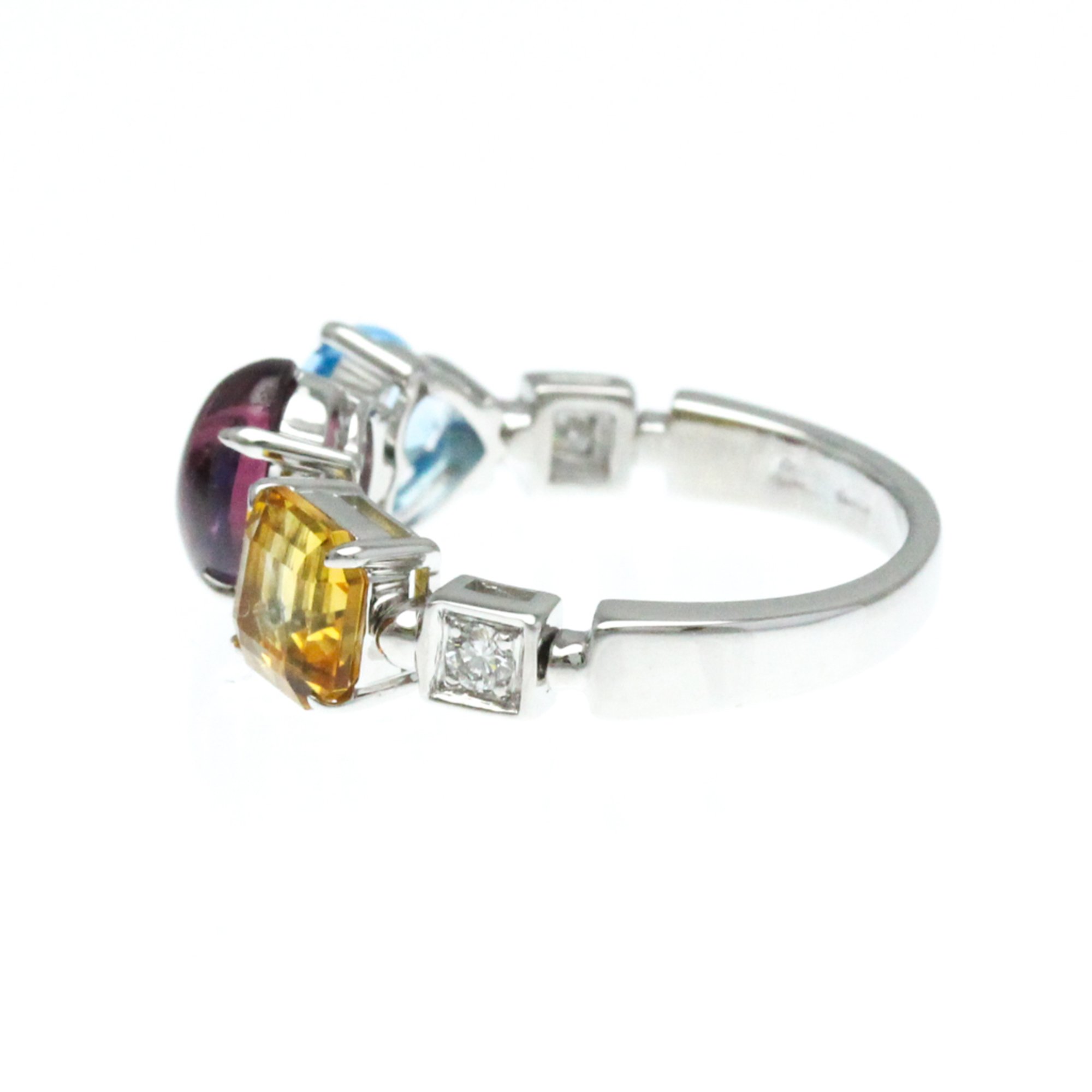 Bvlgari Allegra Ring White Gold (18K) Fashion Amethyst,Citrine,Diamond,Topaz Band Ring Silver