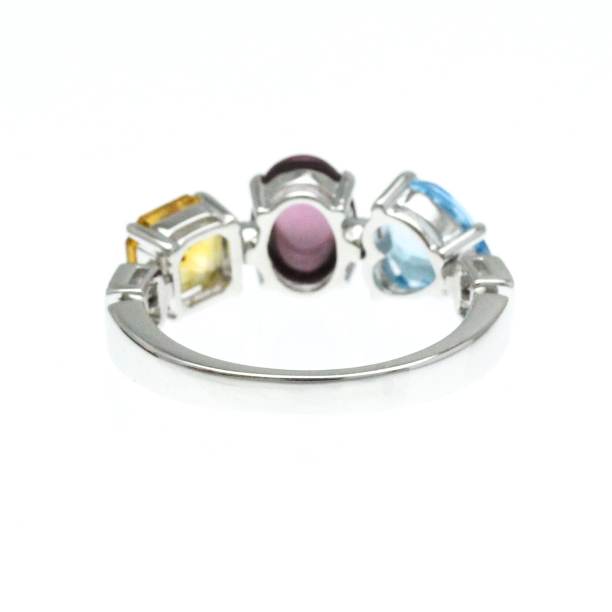 Bvlgari Allegra Ring White Gold (18K) Fashion Amethyst,Citrine,Diamond,Topaz Band Ring Silver