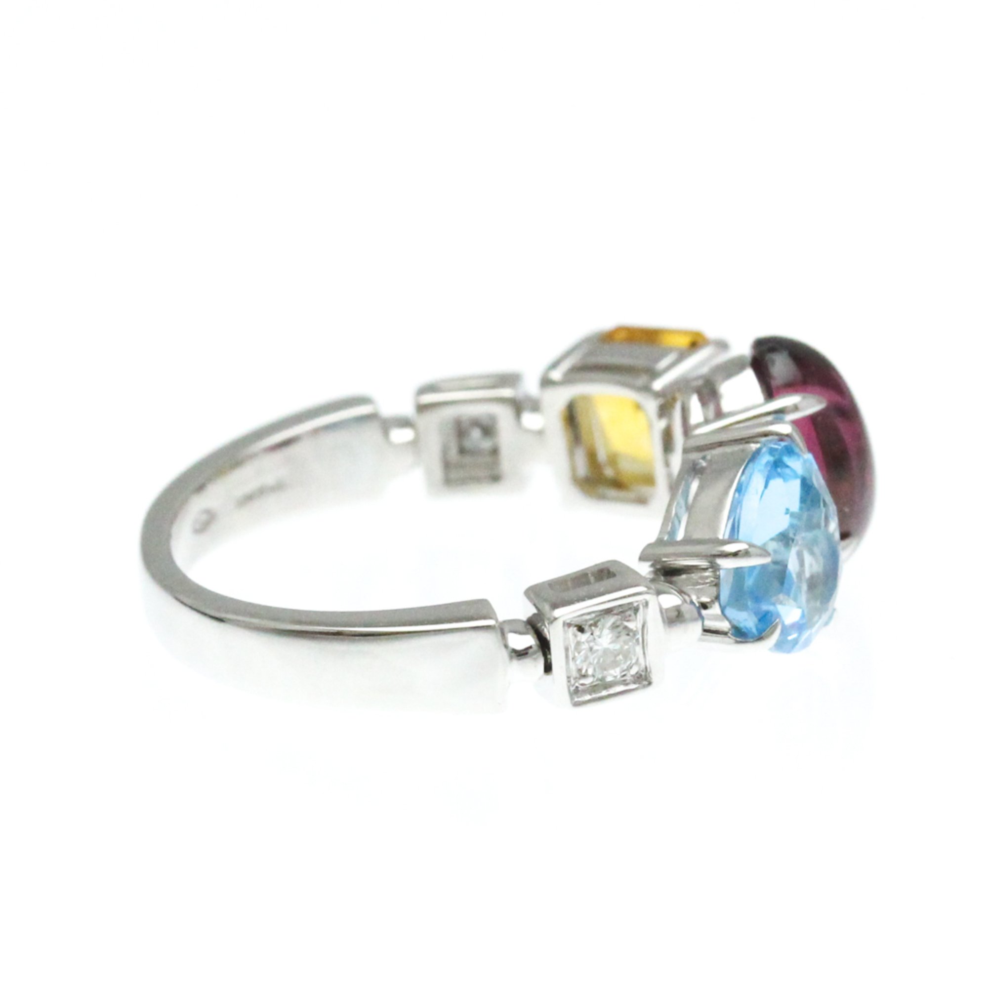 Bvlgari Allegra Ring White Gold (18K) Fashion Amethyst,Citrine,Diamond,Topaz Band Ring Silver