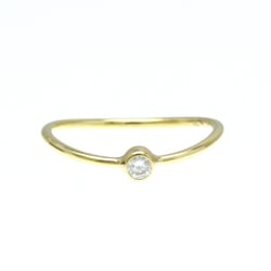 Tiffany Wave Single Row Diamond Ring Yellow Gold (18K) Fashion Diamond Band Ring Gold