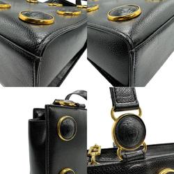 Gianni Versace Shoulder Bag Leather Black Women's z1461