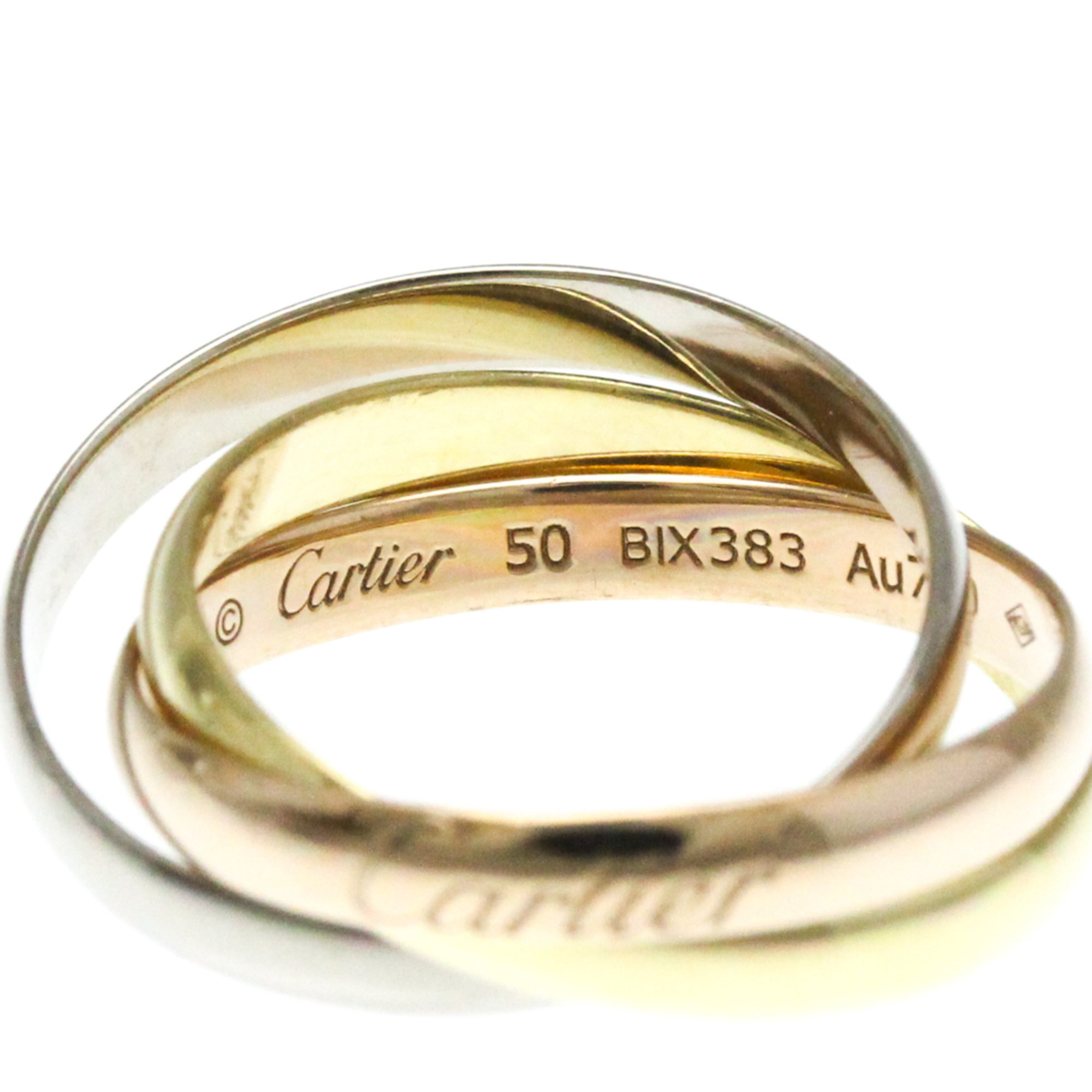 Cartier Trinity B4086150 Pink Gold (18K),White Gold (18K),Yellow Gold (18K) Fashion No Stone Band Ring Gold