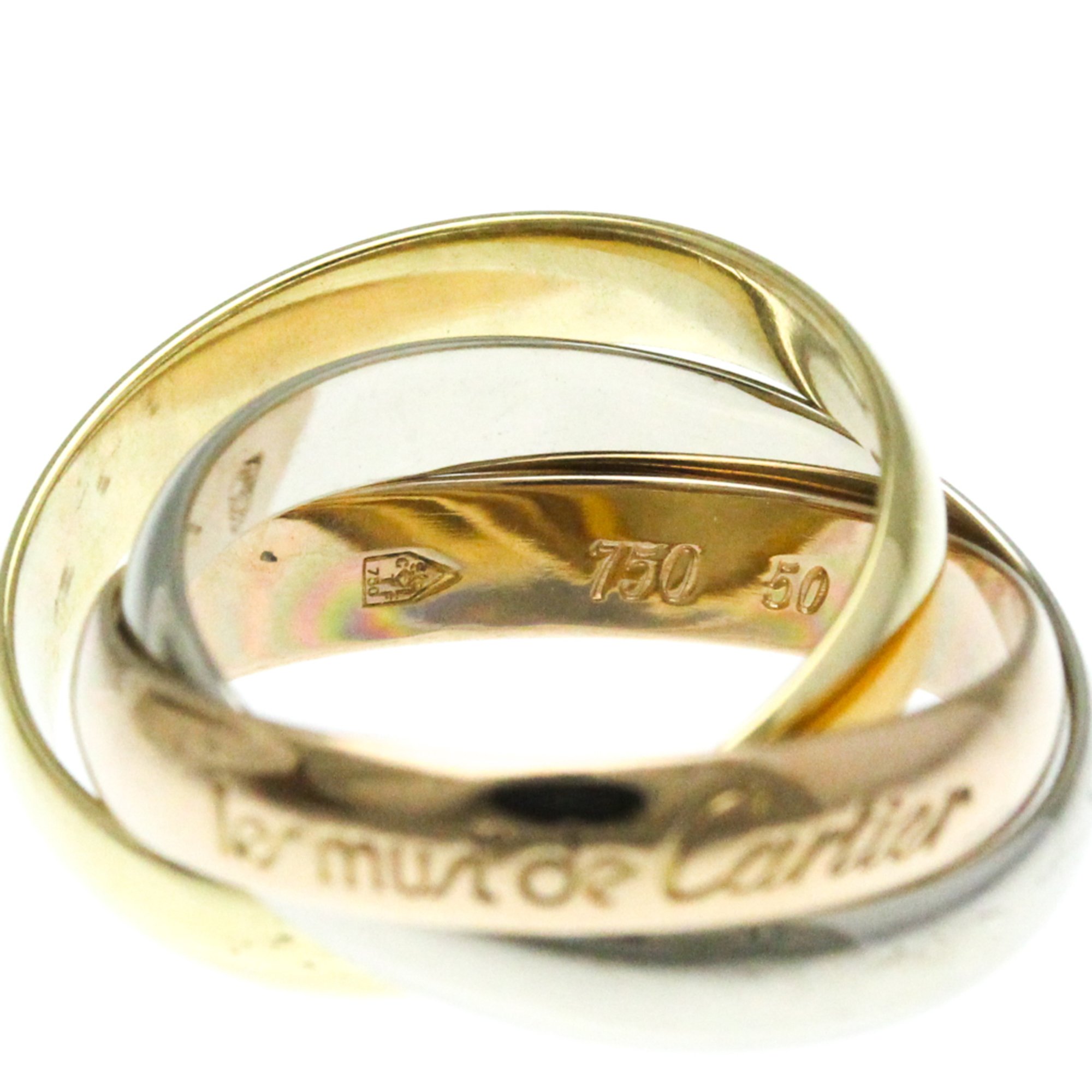 Cartier Trinity Pink Gold (18K),White Gold (18K),Yellow Gold (18K) Fashion No Stone Band Ring Gold