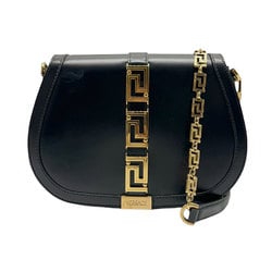 Gianni Versace Shoulder Bag Leather Black Women's z0514