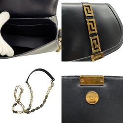 Gianni Versace Shoulder Bag Leather Black Women's z0514