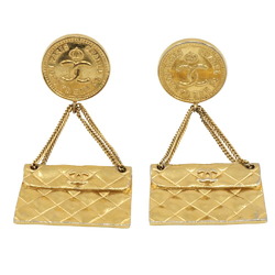 CHANEL Earrings, Matelasse, Gold Plated, Approx. 39.2g, Women's