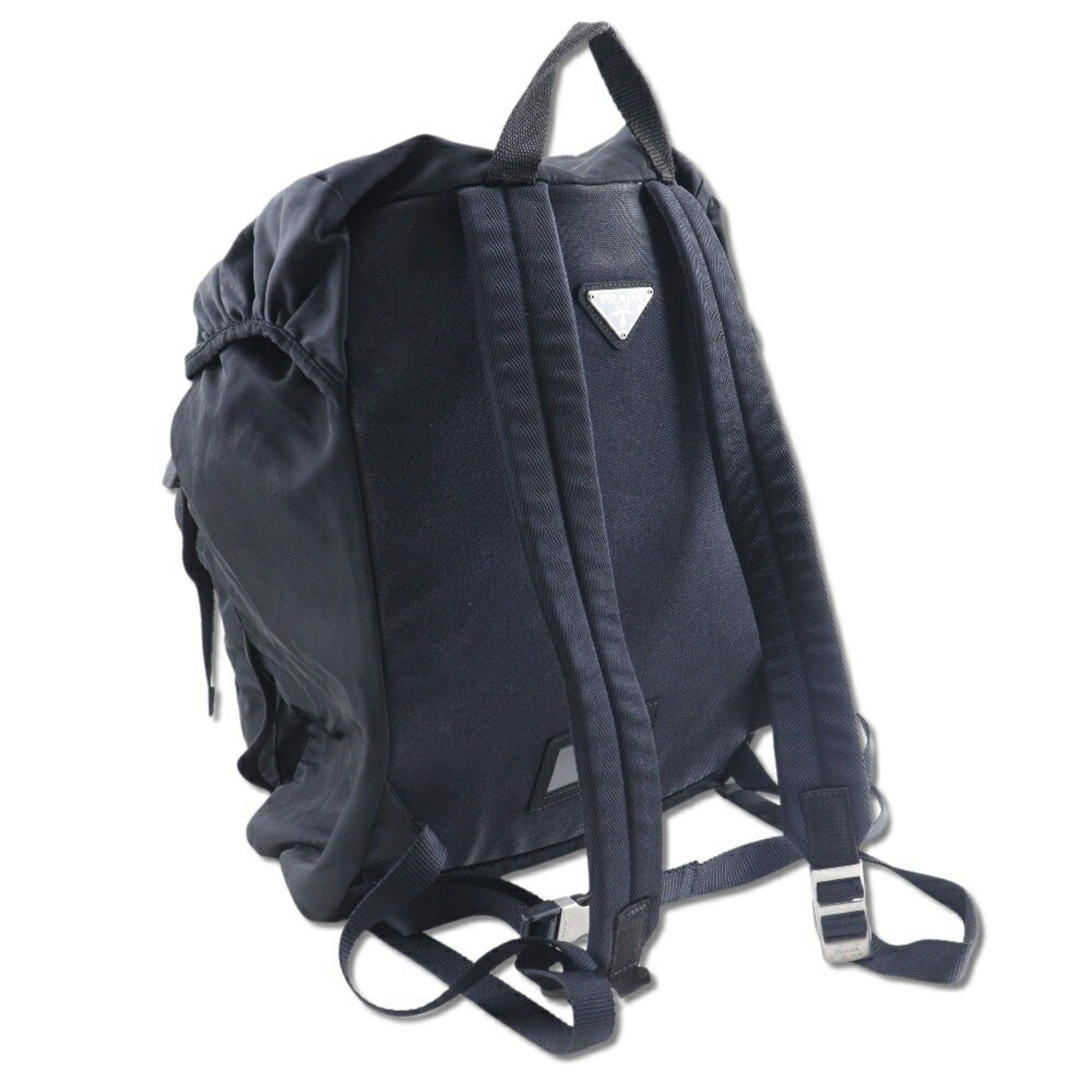 PRADA Backpack/Daypack V235 Nylon Black 2way Flap Unisex I120824031