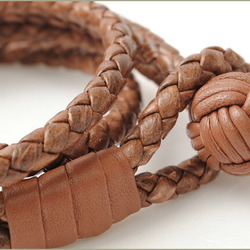 BOTTEGA VENETA Bracelet Bangle Intrecciato Ayers Brown 420445 VAWM5 2531