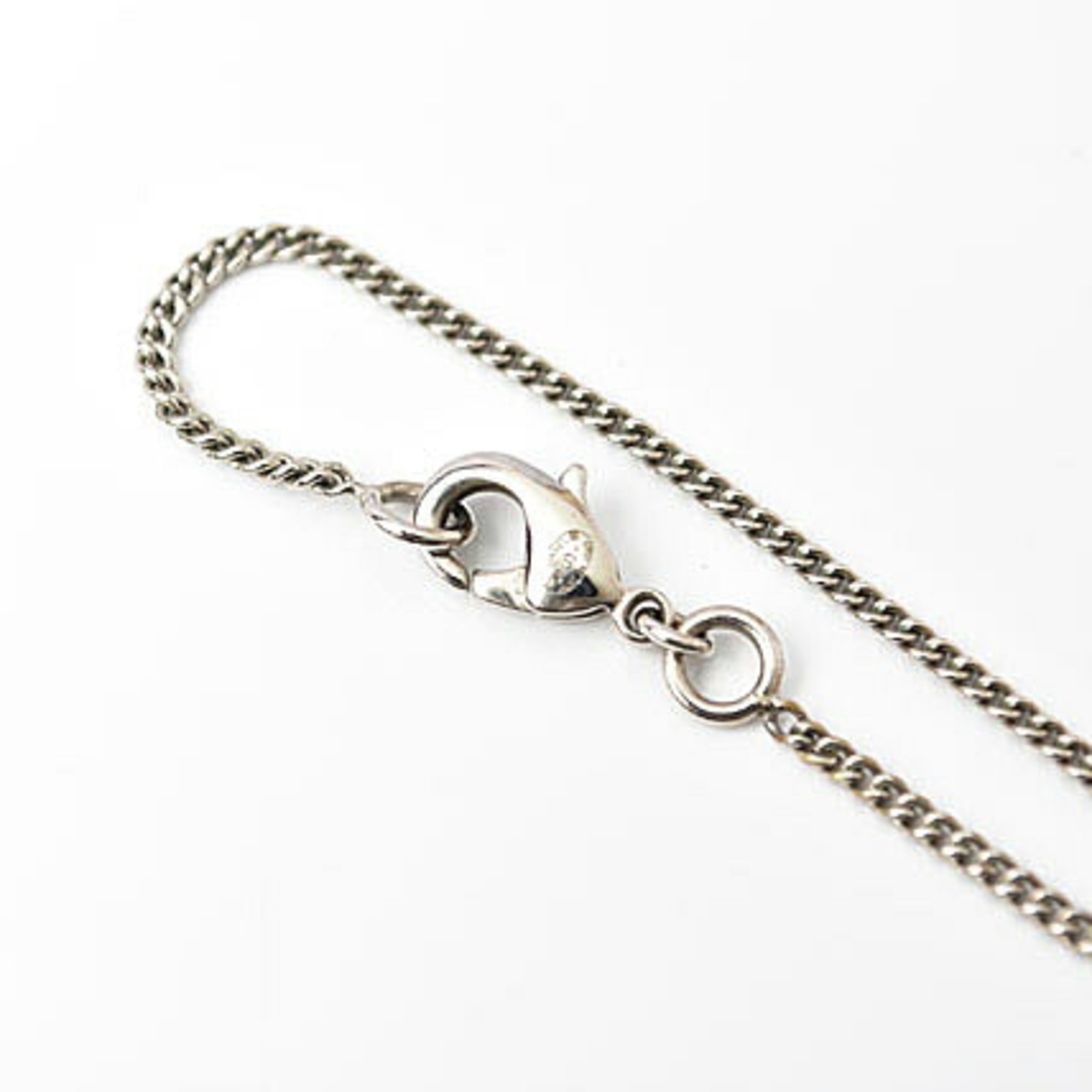 Chanel Necklace Pendant CHANEL Coco Mark CC Rhinestone Silver White