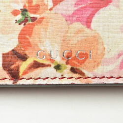 Gucci Wallet Card Case GUCCI Folding Blooms Flower Print Leather Cherry 410120